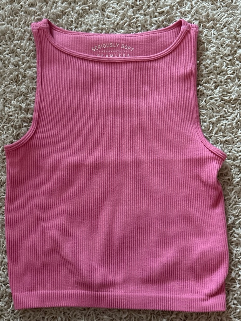 Aeropostale Women’s XS Pink Cropped Ribbed Tank Top